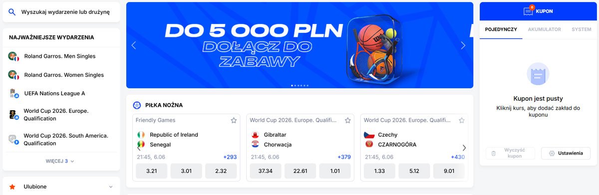 Vulkan Spiele zakłady sportowe interfejs